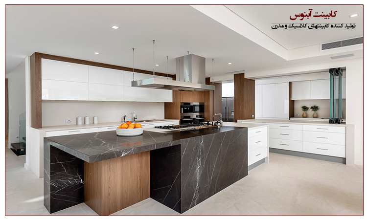 کابینت سازی آبنوس در اصفهان سازنده انواع کابینتهای جزیره ای 09132013904